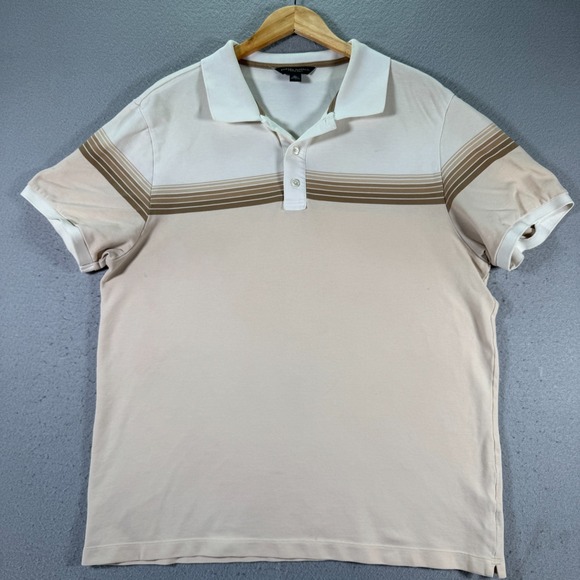 Banana Republic Other - Banana Republic Fitted Polo Shirt Mens XL Beige Stripe Comfort Classic Preppy